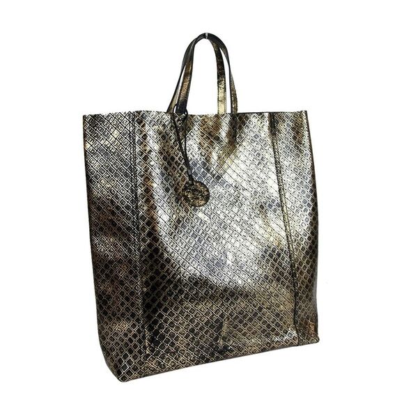 Bottega Veneta Women's Gold / Black Leather Intrecciomirage Tote Bag - Picture 3 of 7